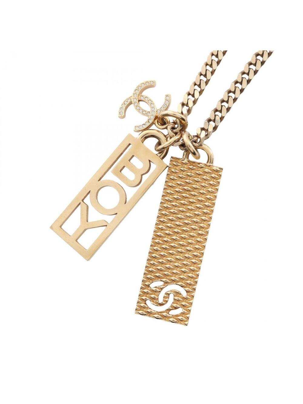 Chanel Cc Logo Pendant Necklace Metal #347281C14B